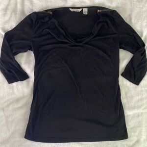 Sheer cowl neck blouse